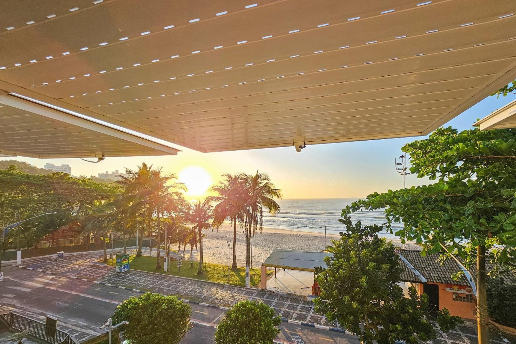 25C - Pe Na Areia Da Praia Do Tombo + Roupas De Cama + Vivo Fibra Guarujá Exterior foto